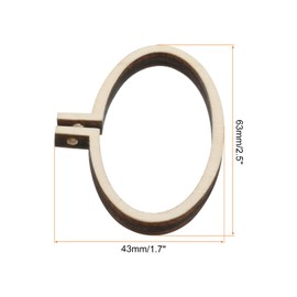 sourcing map 10Pcs Mini Embroidery Hoop 2.5" x 1.7" Tiny Oval Horizontal Cross Stitch Hoops Small Wood Ring Circle for DIY Pendant Keychain Display Frame