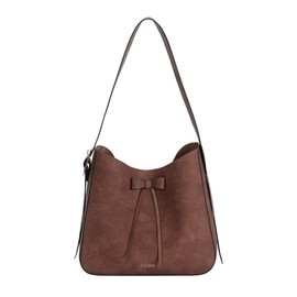 ICOLRAE Womens Tote Bag With Bowknot Decoration For Women Faux Leather Shoulder Bag Work Large Casual Handbag