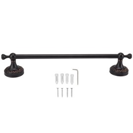 Towel Bar Copper Retro Space Saving 40CM Multifunctional Tilt Proof Single Towel Rack for Bathroom Accessories Black Antique