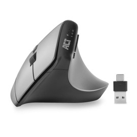 ACT Vertikale Maus, 2400 DPI, Nur Rechtshänder, Ergonomische Maus Anti RSI, Kabellose Maus Bluetooth 5.0 USB C und USB A - 2.4Ghz, bis zu 3 Geräten – AC5155