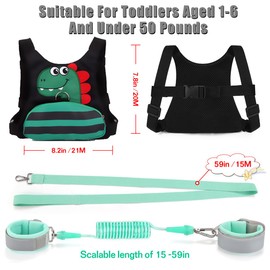 Toddler Leash for Kids-Baby Child Harness with Anti Lost Wrist Link for Boys/Girls