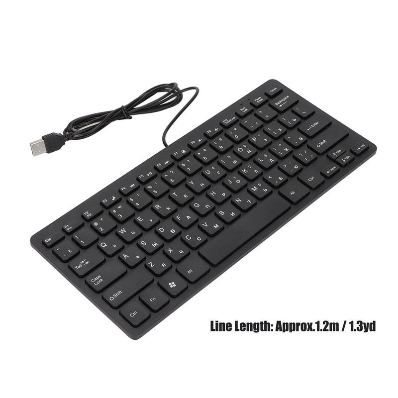 Keyboard 78 Key Mute Ultra Thin Wired Mini USB Interface