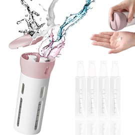 OYEWRK Dispensador de Viaje 4 en 1, contenedor de Viaje portátil, a Prueba de Fugas, para Productos de baño, cosméticos, Juego de contenedores de Viaje portátil Recargable