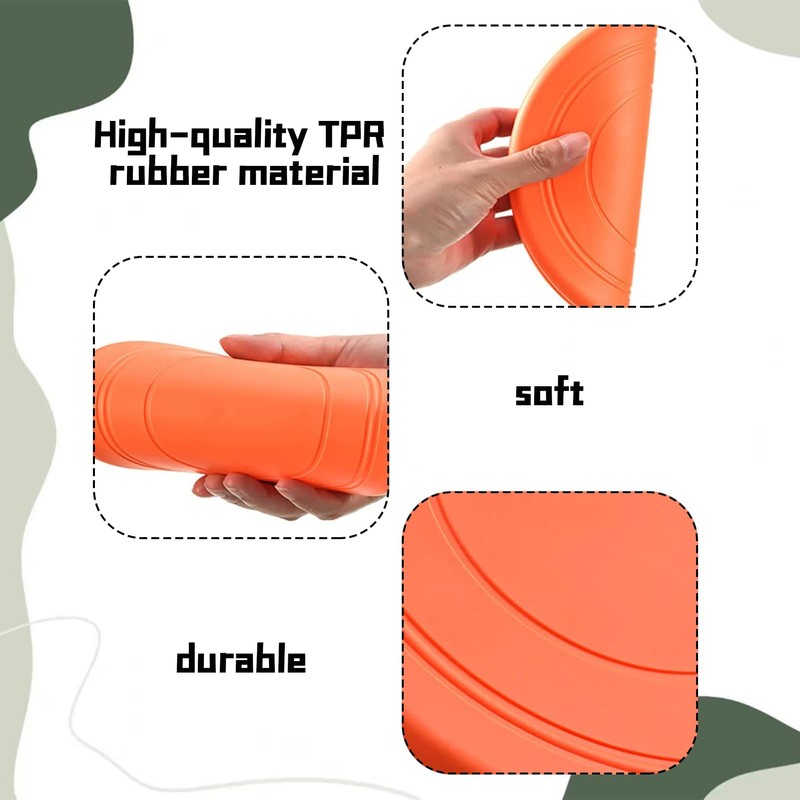 Bansusu Dog Frisbee Toy Set, 2-Pack Non-Toxic Rubber Flying Discs,