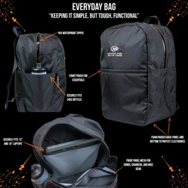 Everyday Bag, Black with orange stitch