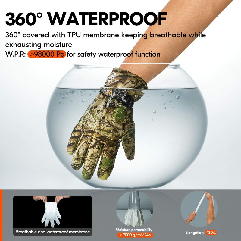 Vgo... Thermal Waterproof Gloves, Winter Gloves for Skiing Snowboard Freezer