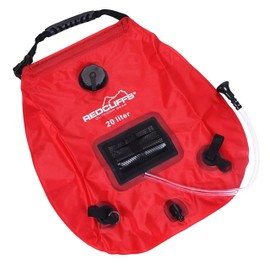 Tool & Tree Solar Camping Shower in Red, 20 Litres, Foldable Bag with Shower Head and Tap, Sustainable Solar Energy for Mobile Refreshment, Perfect for Camping, Hiking & Beach Days