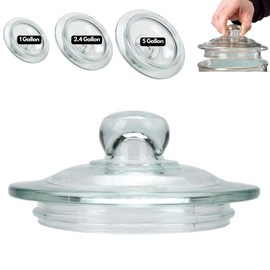 Replacement Glass Lid for Glass Beverage Dispenser, Glass Beverage Dispenser Lid For Iced Beverage Dispensers, Cookie Wedding Candy Jar, Universal Size Glass Lid (1 Gallon Glass Lid)