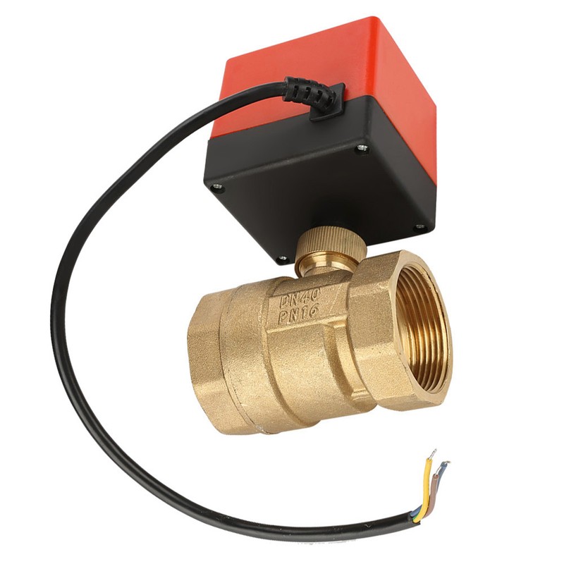 DC 24V 2 Way 3 Wire Brass Motorized Ball Valve