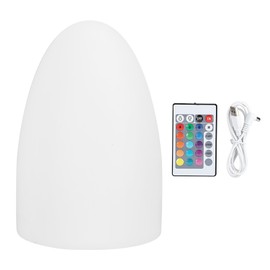 USB Charging LED Egg Night Lamp Remote Control 16 RGB Color Eye Protection Table Light for Hotel Room(10x15CM（Charging） )