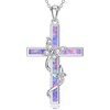 TOUPOP Butterfly Necklace 925 Sterling Silver Butterfly Cross Pendant Necklaces