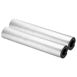 PATIKIL 1-1/2"(38mm) ID 3-1/16"(78mm) OD Pipe Insulation Foam Tube, 2Pcs 1.3Ft Self Adhesive Pre Slit Pipe Insulation Tube Cover Wrapping with Aluminum Foil for Outdoor Winter Irrigation