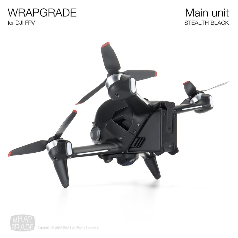 WRAPGRADE Skin Compatible with DJI FPV (Stealth Black)