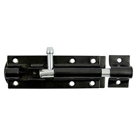 TIMCO Straight Tower Bolt - Black - 6" - Great for securing flush fitting gates and shed doors in a closed position, adding increased security - One bolt in a pack and fixings included.
