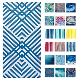 Luxton Beach Towel 160x80cm Quick Dry Towel, Pool Swimming Towel Lightweight Outdoor Towel (Large, Blue Zigzag)