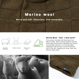 TOP-EX XL/XXL 100% Merino Wool Slouch Beanie Men's Hat Women's Winter Warm Fleece Knitted Hat, 94608A_Army Green