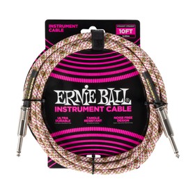 Ernie Ball Braided Instrument Cable Straight/Straight 10ft - Emerald Argyle