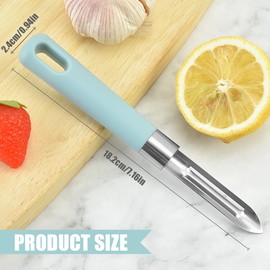 Potato Peeler, Peeler, Plastic, Black, 19 cm, Vegetable Peeler, Partially Matted Stainless Steel, (D)