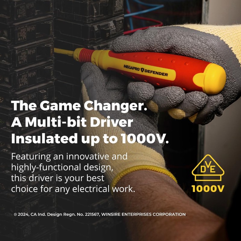 MEGAPRO® 6-in-1 Insulated Multi-bit Screwdriver | VDE Certified | 1000V