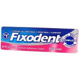 Fixodent Denture Crema adhesiva original 1.40 oz, Paquete con 2