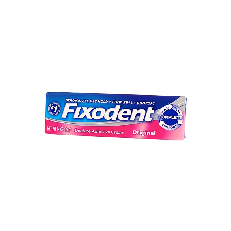 Fixodent Denture Crema adhesiva original 1.40 oz, Paquete con 2
