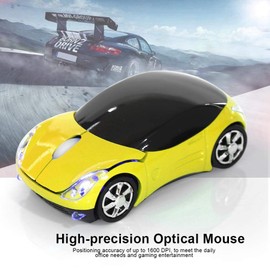 1600DPI Portable Mouse with 3 Buttons,10M 2.4G Bluetooth Optical Mouse with a Receiver Storage, Mouse for /ME/Windows PC/Tablet Gaming Office(Yellow)