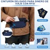 2PCS Cinturón de Viaje Antirrobo con Protección RFID,Soporte para Pasaporte,
