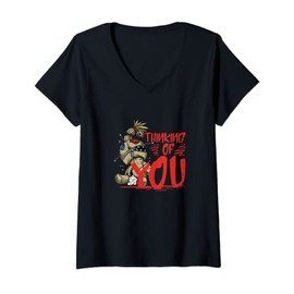 Womens Thinking Of You Voodoo Doll Artwork V-Neck T-Shirt
