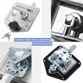 6 Pcs Stainless Steel Car Trailer Door Latch Rv Door Tool Box Lock with Gasket T-Handle Latch with Keys 304 Stainless Steel Highly Polished