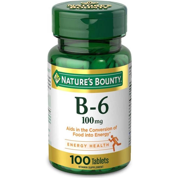 Nature's Bounty Vitamin B6 100mg Tablets - Supports Energy Metabolism