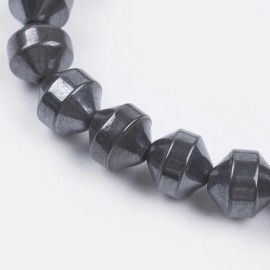 LZD Electroplate Non-magnetic Hematite Stretch Bracelet Adjustable Size Z105