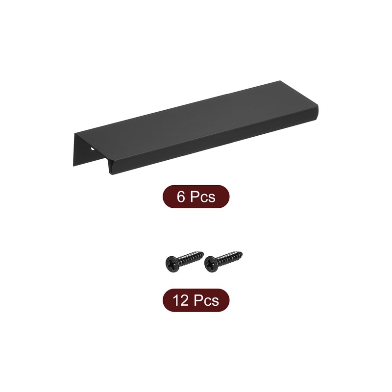 sourcing map Cabinet Finger Edge Pull, 6pcs 120mm/4.72 Aluminum Alloy