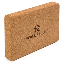Yoga Studio The Comfortable Natural Cork Flat Yoga Block (30.5cm x 20.5cm x 5cm) Support Aid, Eco Friendly