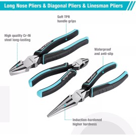 DURATECH 7-Piece Pliers Set with Rolling Pouch High-Strength Materials Tool Set