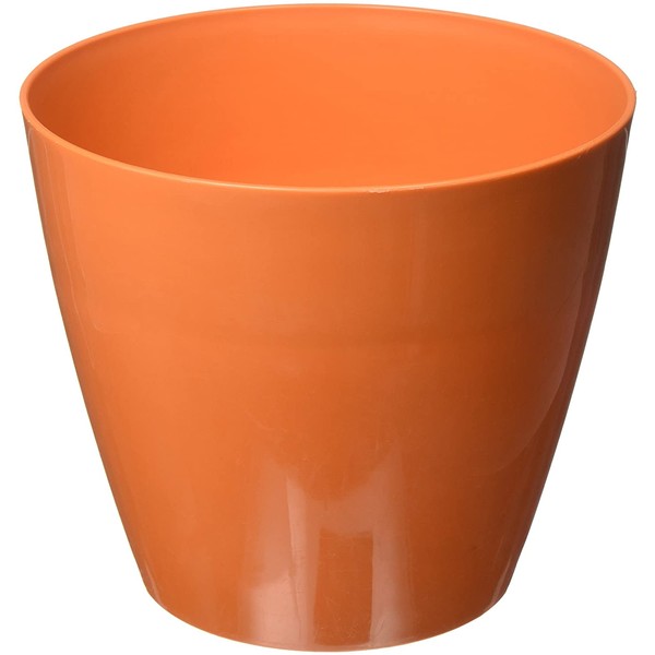 Robert Allen PIM01274 Charlevoix Plastic Flower Seedling Nursery Planter Pot, 8", Glossy Finish Tango Color