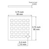 3.75" Shower Drain Cover - Square Floor Drain Cover -