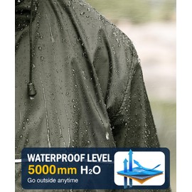 SWISSWELL Rain Jacket Men Waterproof Windbreaker, Lightweight Hooded Raincoat for Daily Casual
