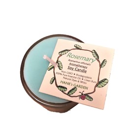 Rosemary Aromatherapy Soy Wax Candle - Rejuvenating & Uplifting - 100% Pure Essential Oils, Biodegradable, Natural Dyes and Wicks, Clean Burn, No Soot, Non GMO (3 oz - Soy Candle Votive)