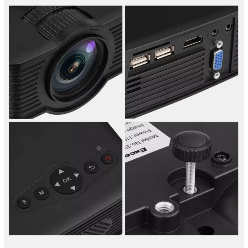 Excelvan GP9 EHD09 Mini LED Projector 800x480pixels Support 1080P 1800