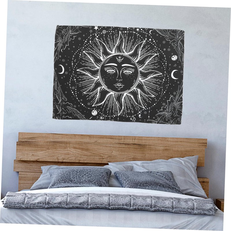 Ciieeo Simple Sun Pattern Wall Tapestry Hanging Decor for Living