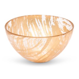 Classic Touch Decorium Gold Brushed Glass Dessert Bowl, 6.25" D