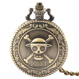 Men's or Women's Pocket Watch, Full Hunter Fashion One Piece Skull Quartz Pocket Watch Chain, Gift for Men or Women