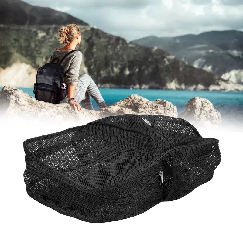 Mesh Backpack Heavy Duty Lightweight Large Capacity Washable See Through