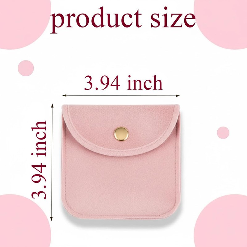 Lynkaye 10 Pcs Velvet Jewelry Storage Pouches with Snap Button