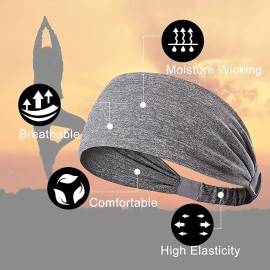 Unbranded Men Women Yoga Sports Headbands Moisture Wicking Athletic Stretchable Sweatband