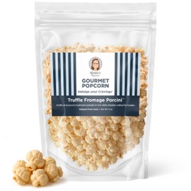 Renée’s Truffle Fromage Porcini™ Gourmet Popcorn -Wisconsin white cheddar popcorn, truffle oil, truffle salt, wild and porcini mushrooms, savory fresh popped corn, snack or gift – resealable, 5oz bag.
