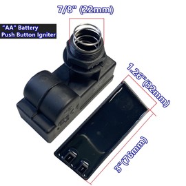 MCAMPAS Gas Grill Igniter.2 Outlet Spark Generator AA Battery Push Button Igniter for Select Gas Grill Models by Brinkmann, Char Broil, Nexgrill, Charbroil,Master Chef - Black