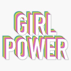 Magnet Girl Power Neon Rainbow Magnet Bumper Sticker Car Magnet Flexible Reuseable Magnetic Vinyl 5"