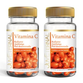Juveternal|Cápsulas Faciales Vitamina C | 2x1 |90 cáps c/u |Desestresa la piel| Antioxidante|