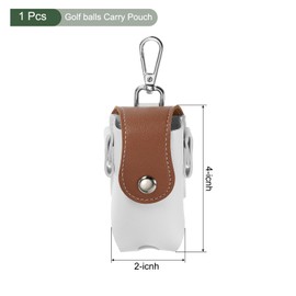 YOKIVE 2 Pcs Golf Balls Waist Bag, Sports Golf Balls Carry Pouch with Tee Holders, Buckle, Clip for Woman Man Storage Golf (White Brown)
